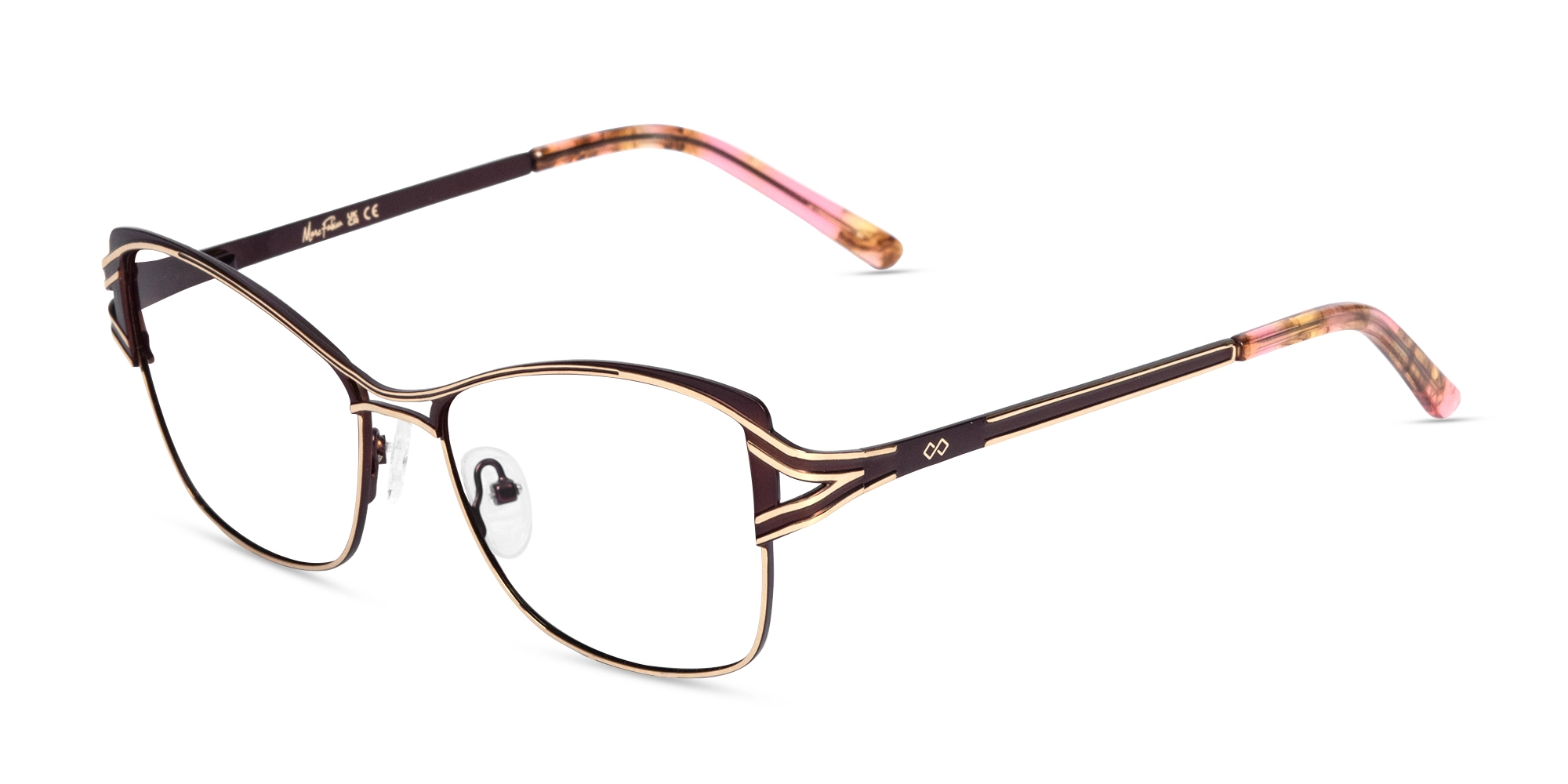 Champagne Gold & Brown Butterfly Glasses-3
