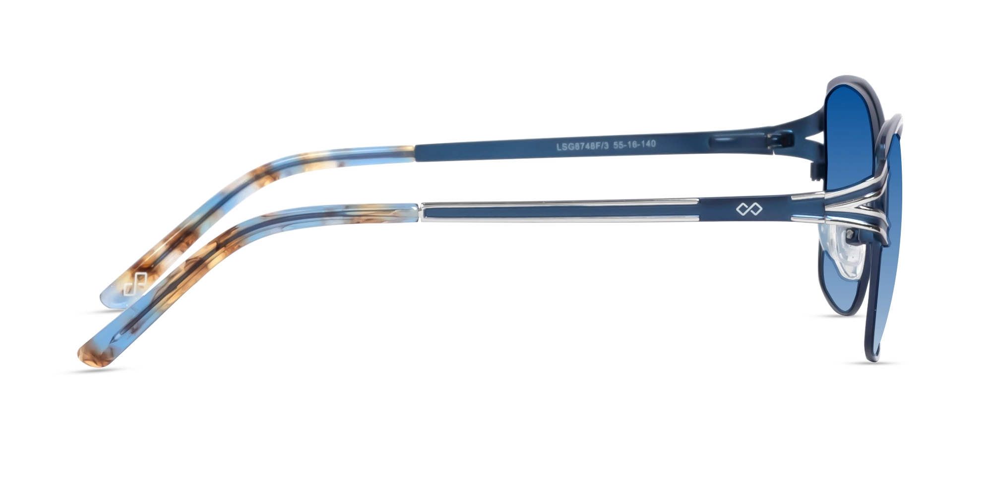 Silver & Blue Butterfly Sunglasses | Specscart-4