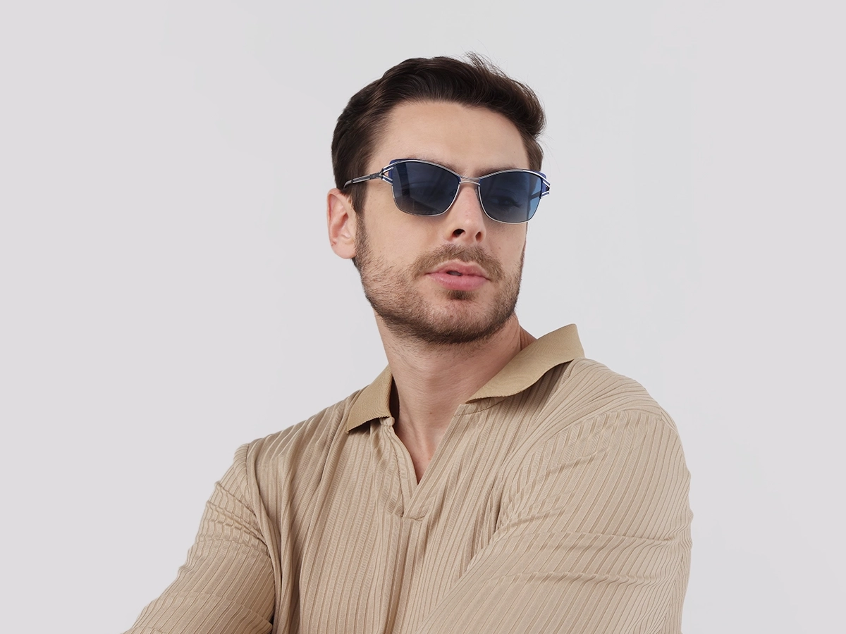 Silver & Blue Butterfly Sunglasses | Specscart-42