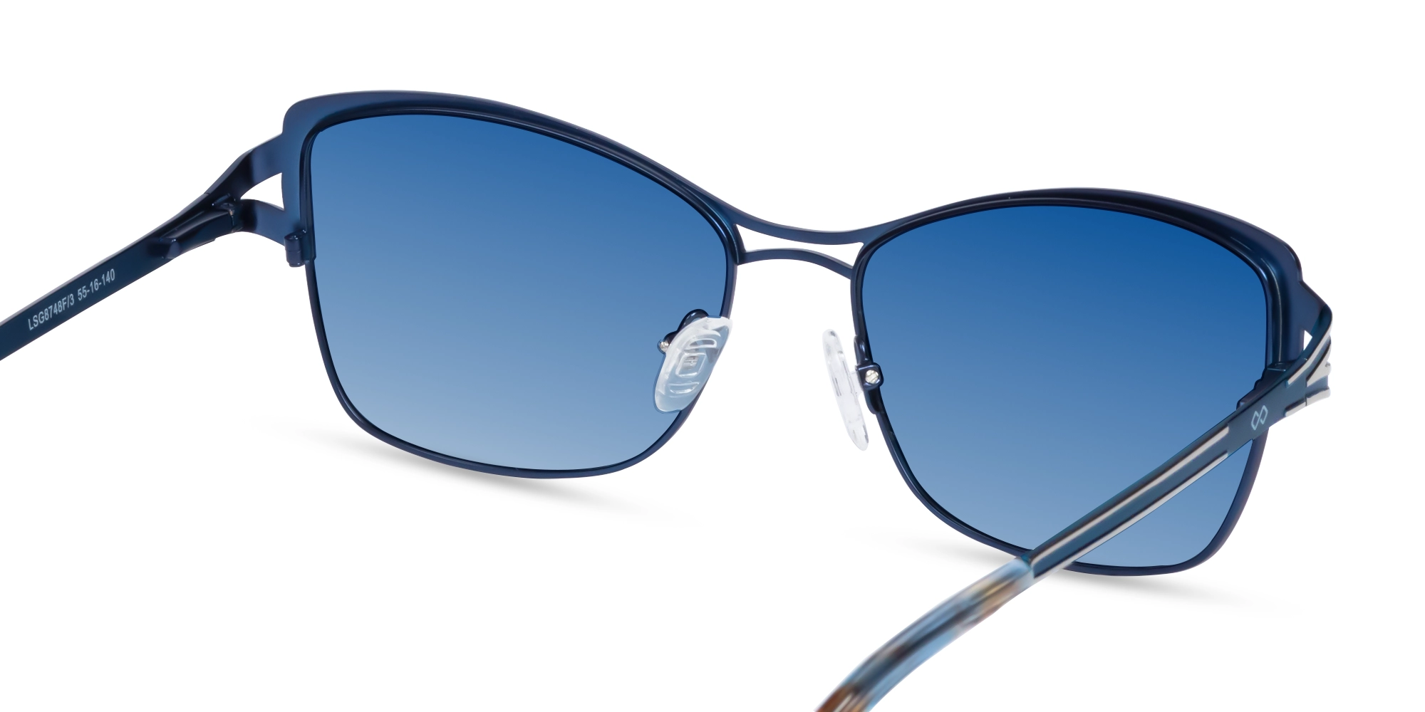 Silver & Blue Butterfly Sunglasses | Specscart-5