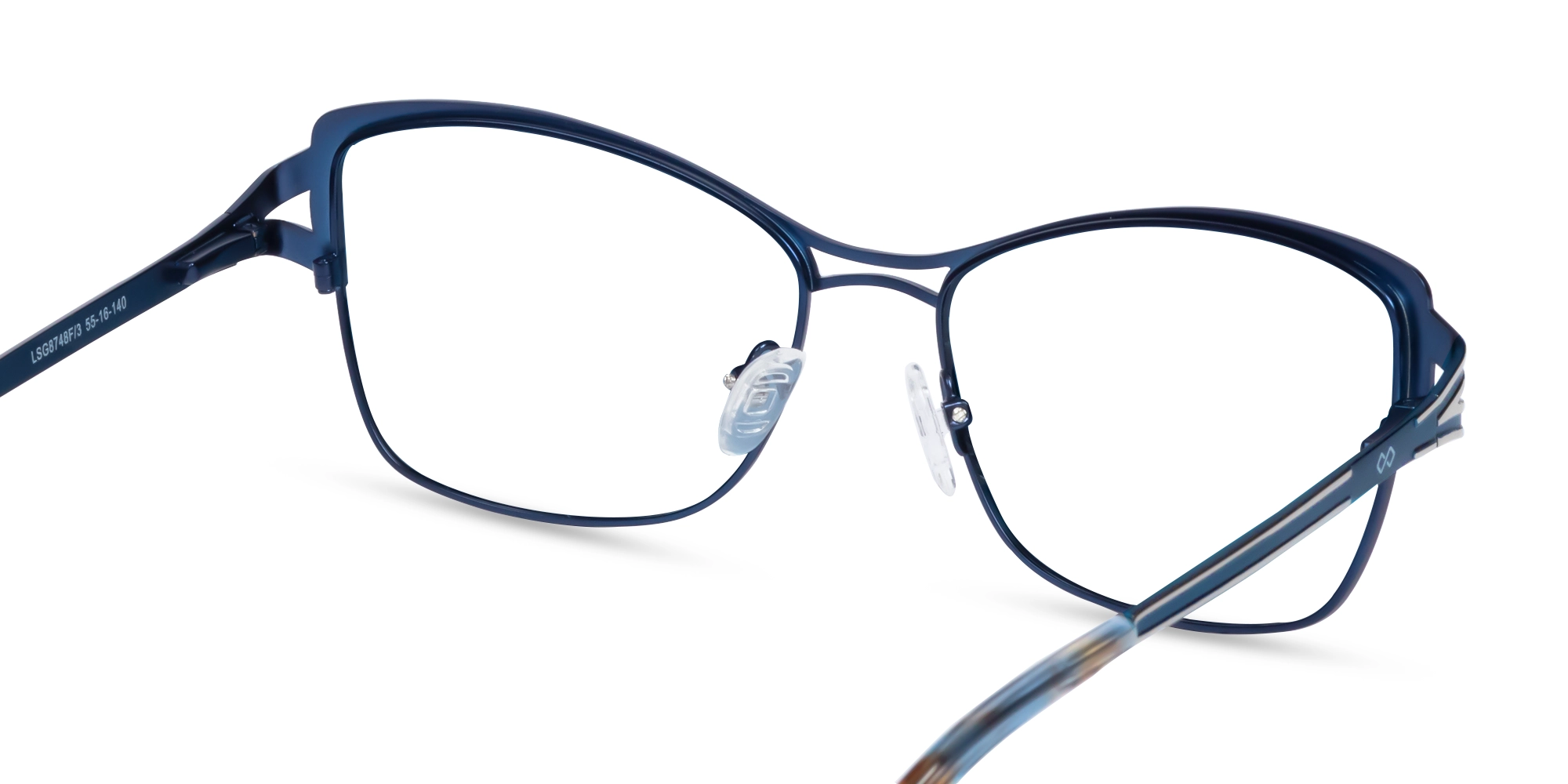 Silver & Blue Butterfly Glasses-5