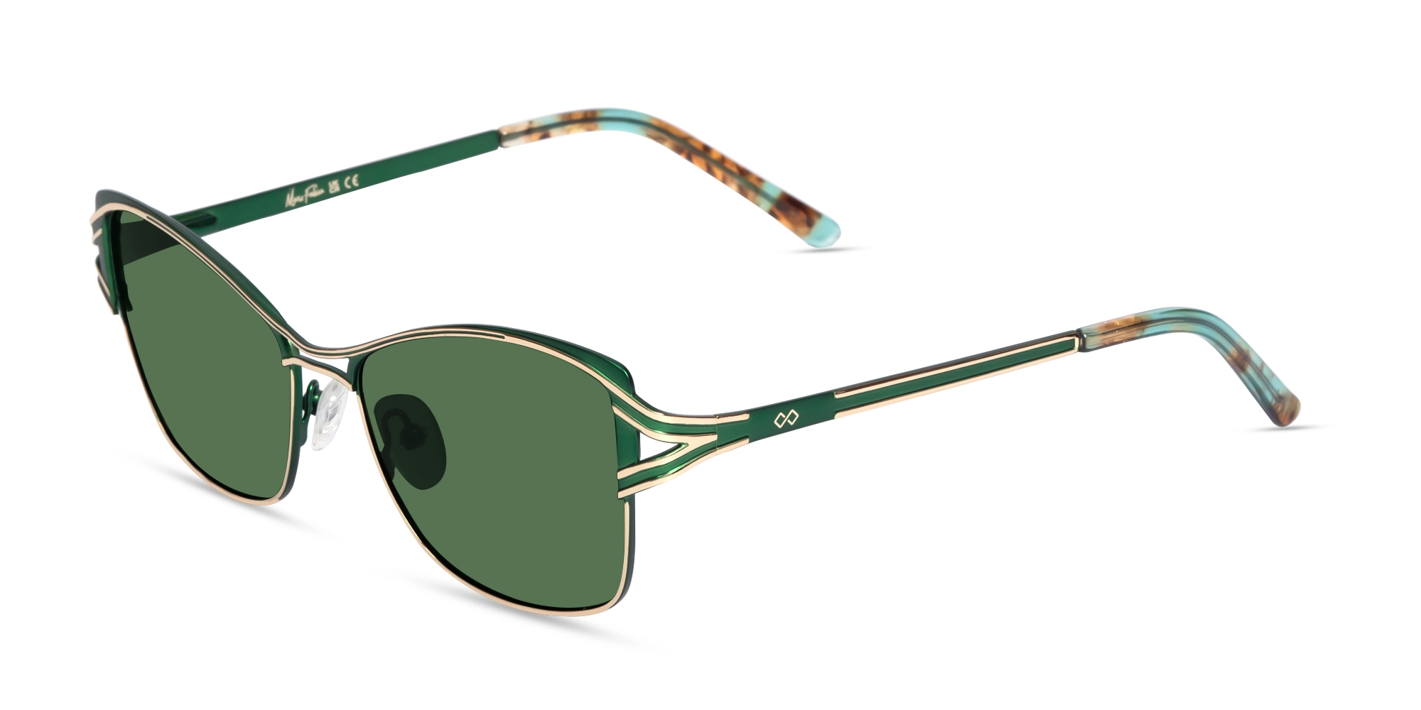 Green & Gold Butterfly Sunglasses | Specscart-3