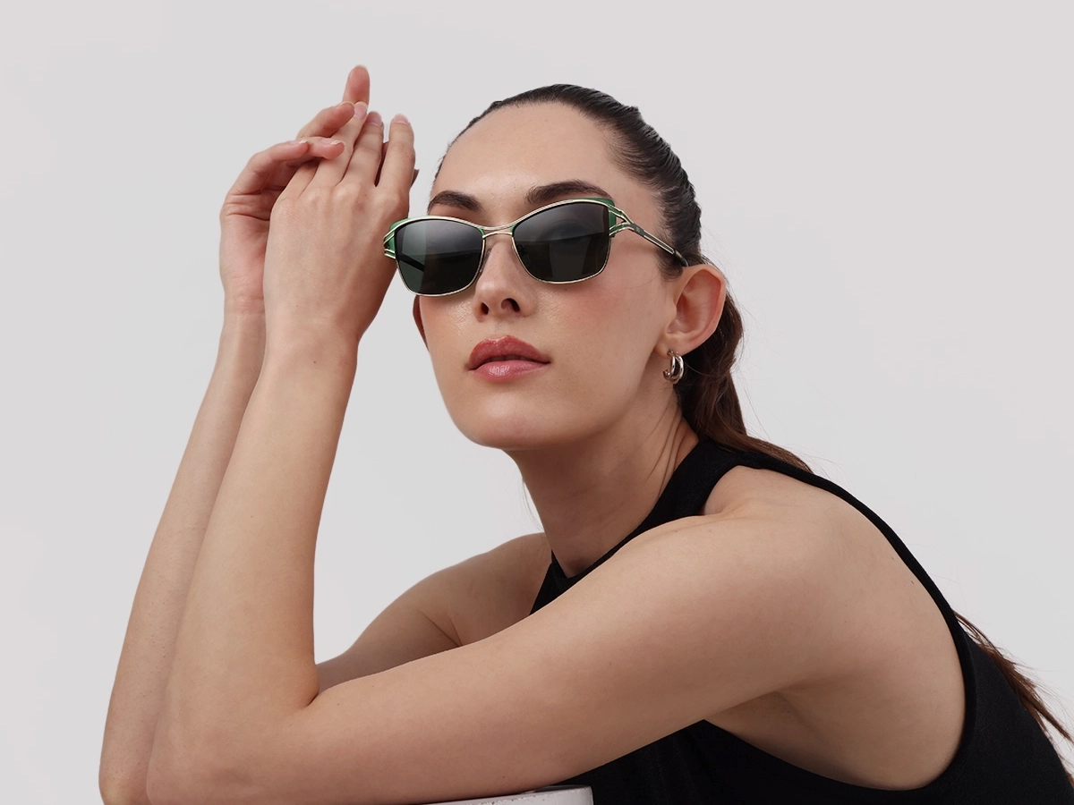 Green & Gold Butterfly Sunglasses | Specscart-52