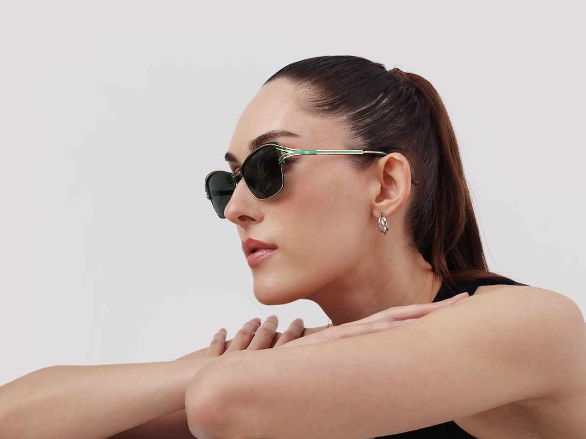 Green & Gold Butterfly Sunglasses | Specscart-51