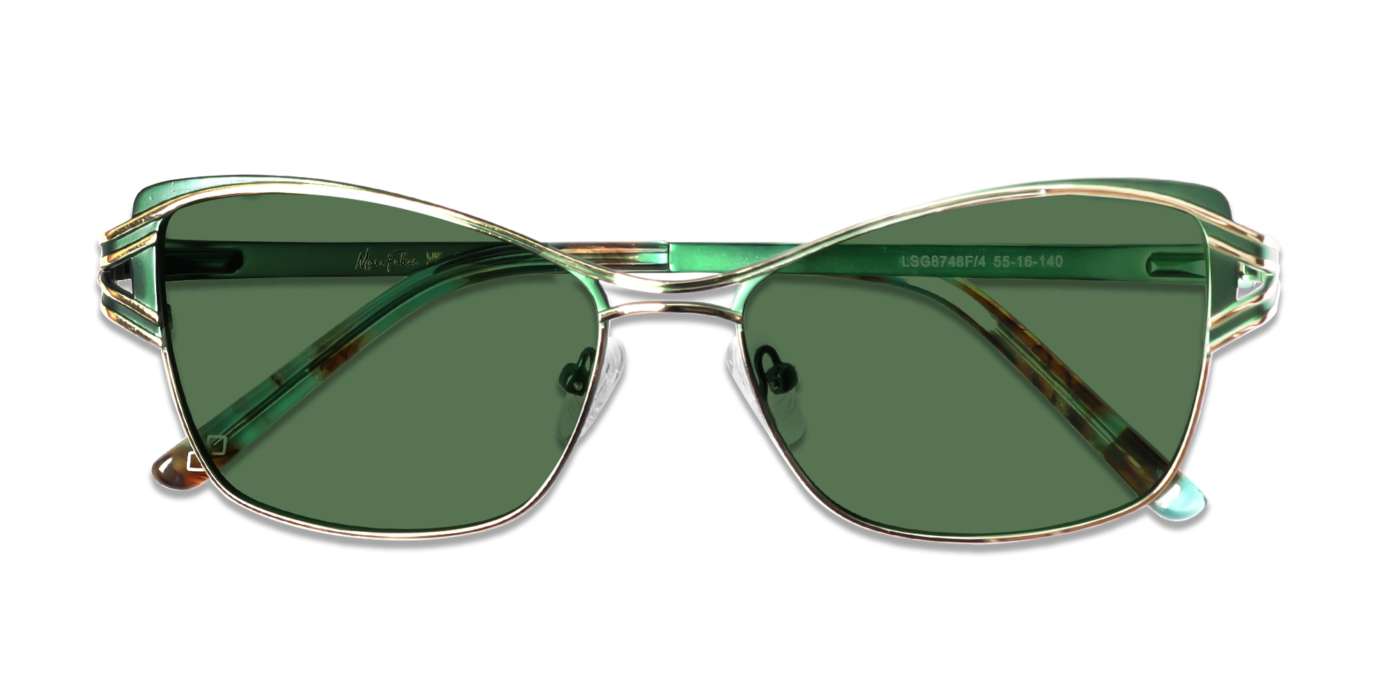 Green & Gold Butterfly Sunglasses | Specscart-6
