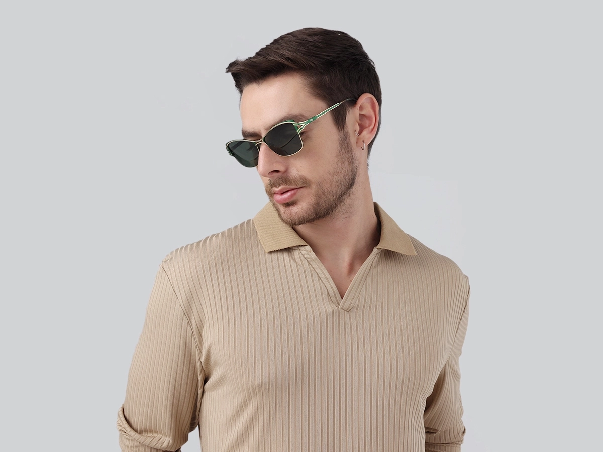 Green & Gold Butterfly Sunglasses | Specscart-43