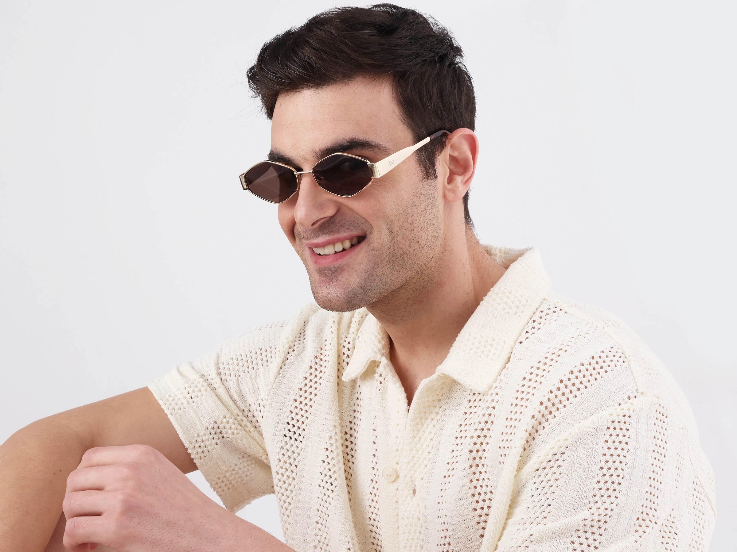 Champagne Gold & Tortoise Geometric Sunglasses 1