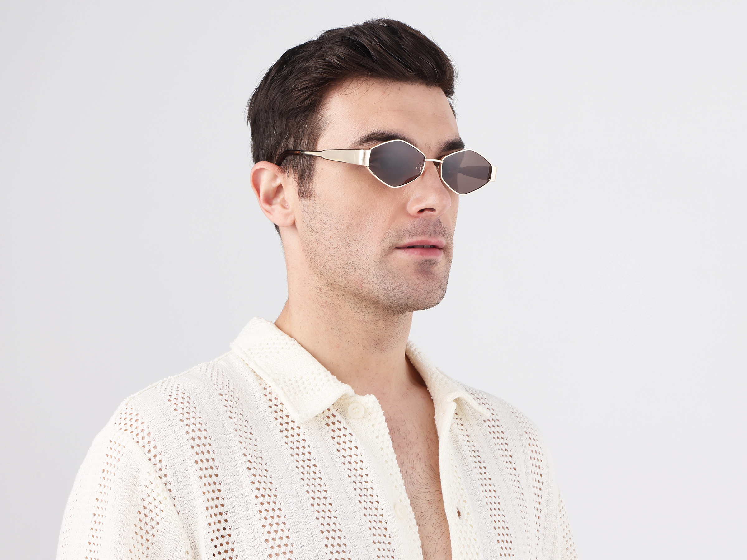 Champagne Gold & Tortoise Geometric Sunglasses 2