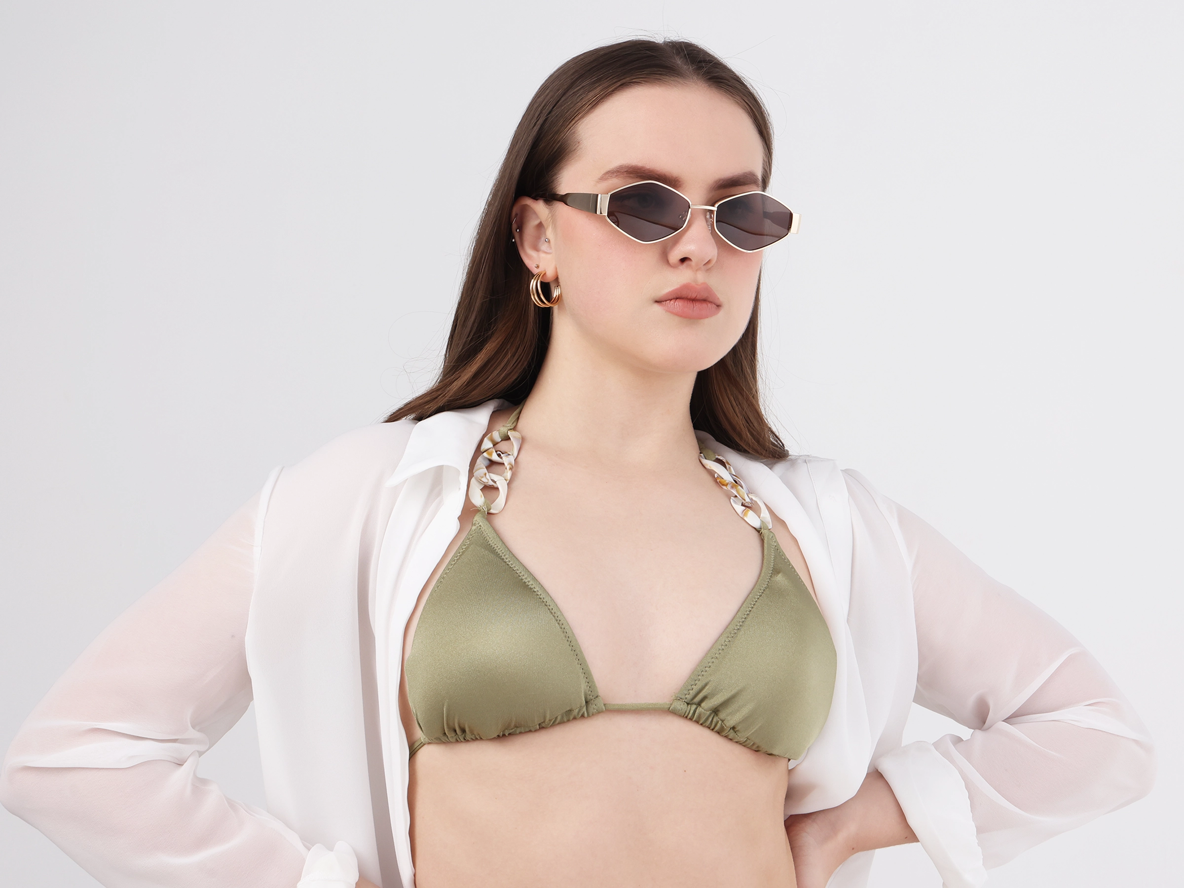 Champagne Gold & Tortoise Geometric Sunglasses 12
