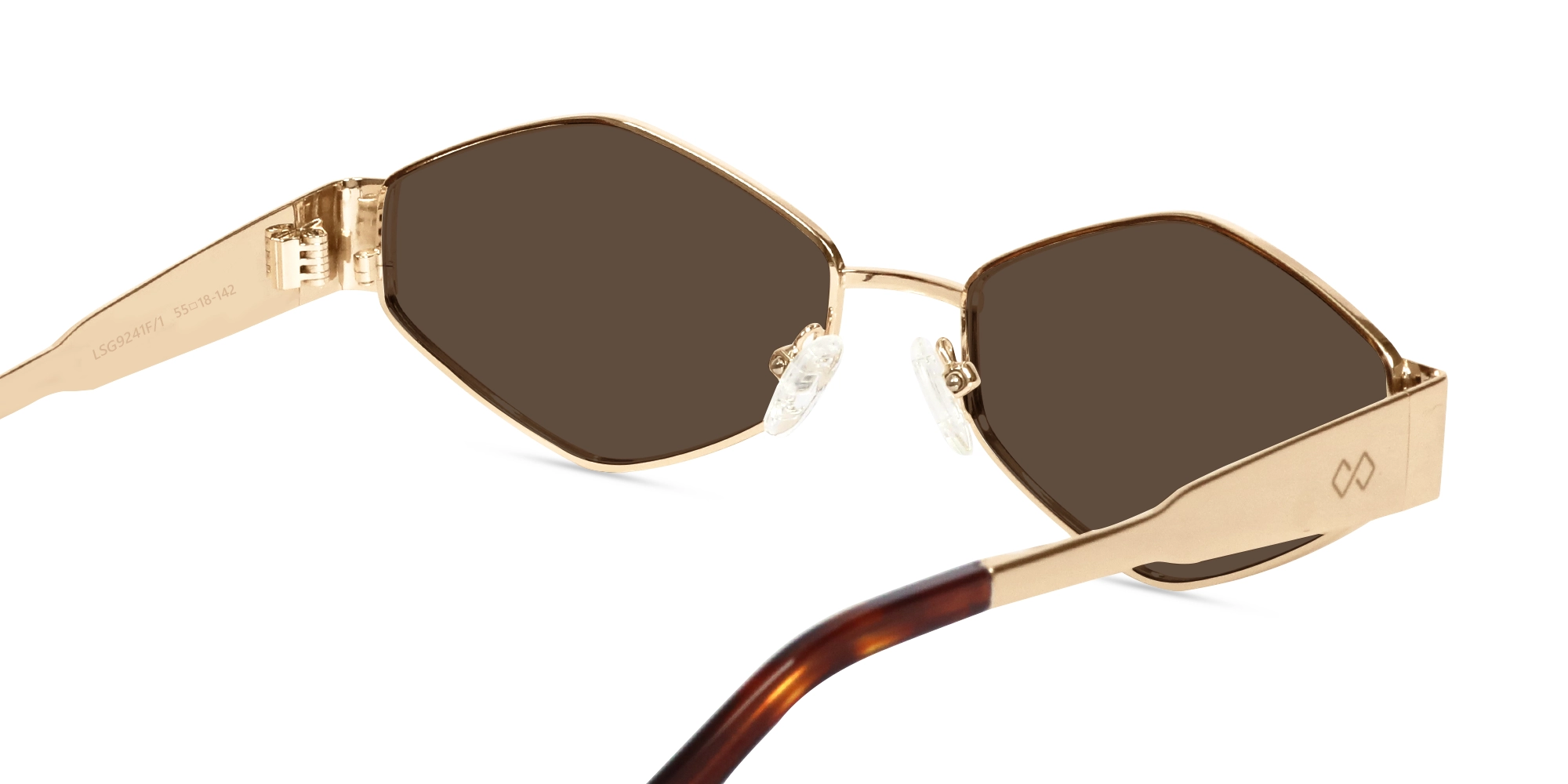 Champagne Gold & Tortoise Geometric Sunglasses-5