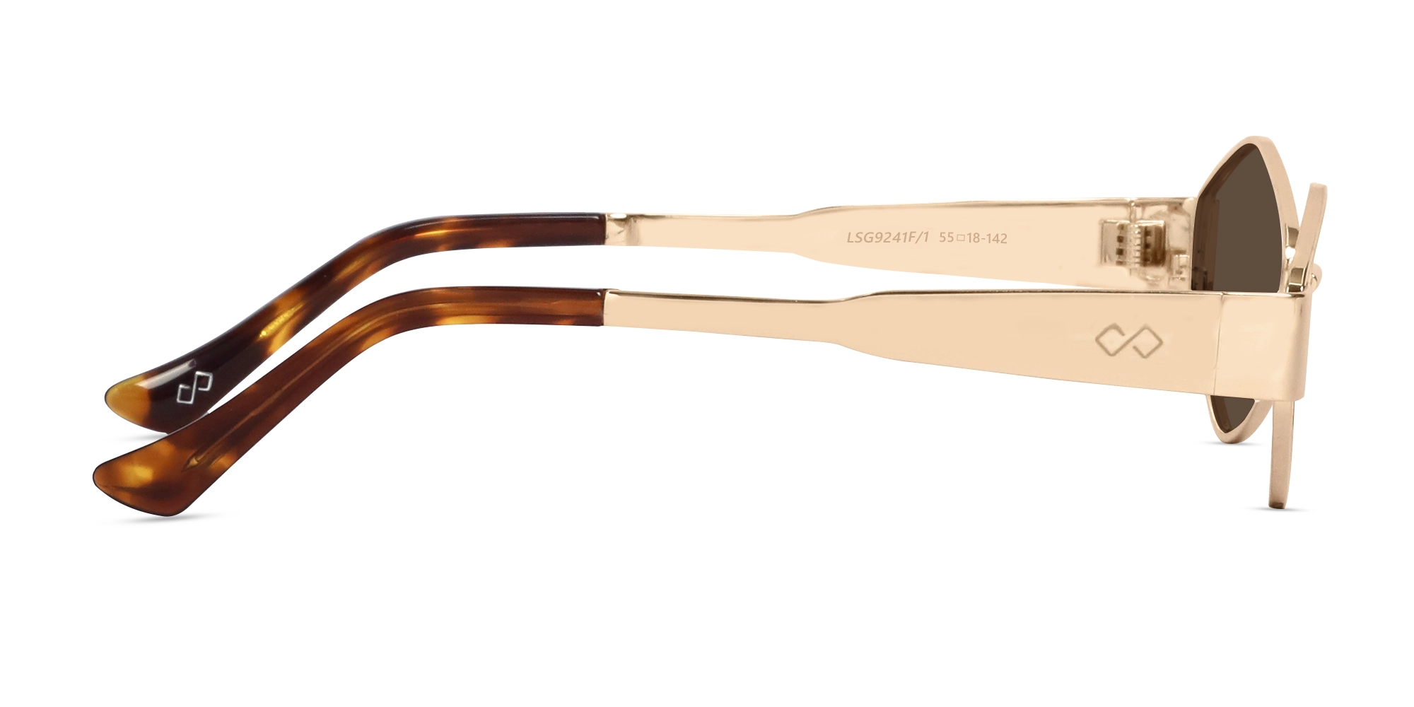 Champagne Gold & Tortoise Geometric Sunglasses-4