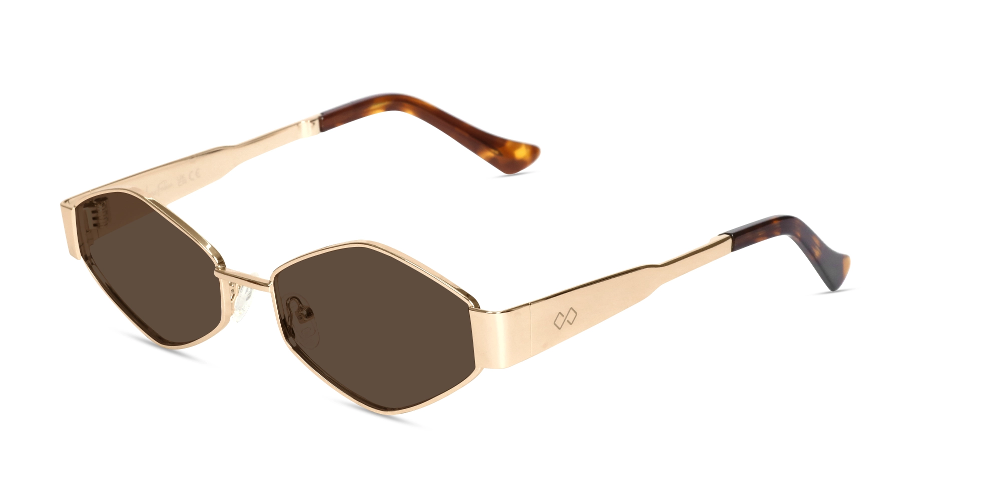Champagne Gold & Tortoise Geometric Sunglasses-3 Champagne Gold & Tortoise Geometric Sunglasses-3