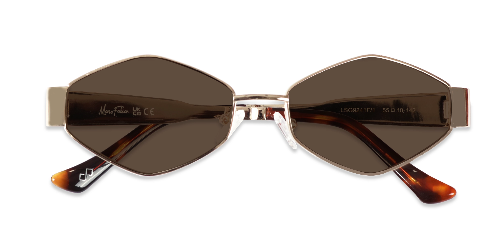 Champagne Gold & Tortoise Geometric Sunglasses-6