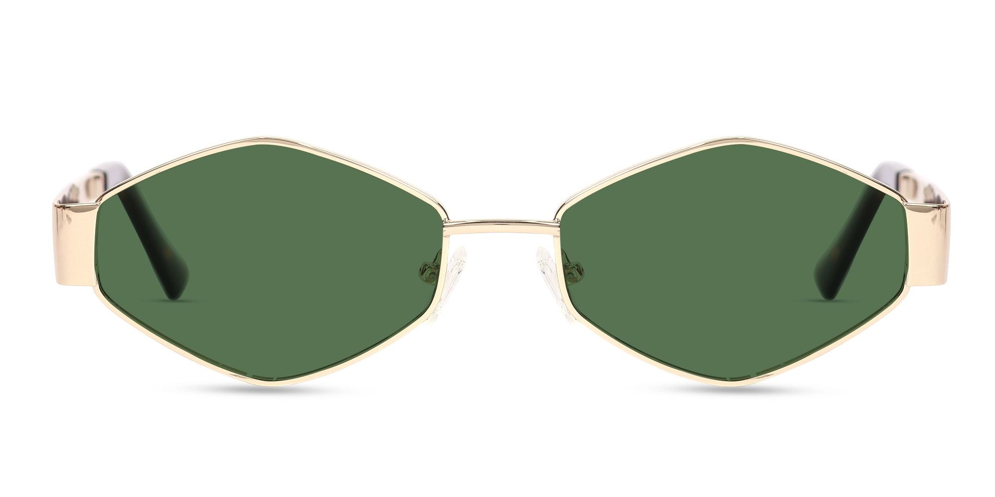 Champagne Gold Metal Full Rim Geometric Sunglasses-1