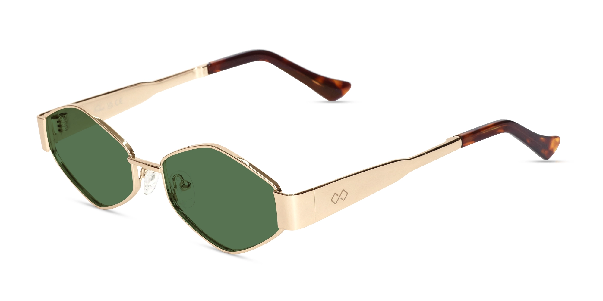 Champagne Gold Metal Full Rim Geometric Sunglasses-3 Champagne Gold Metal Full Rim Geometric Sunglasses-3
