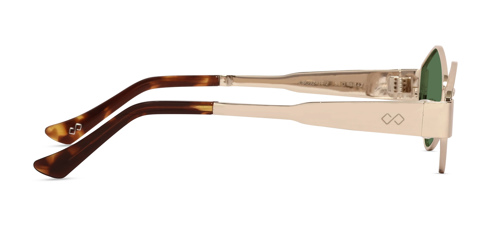 Champagne Gold Metal Full Rim Geometric Sunglasses-4