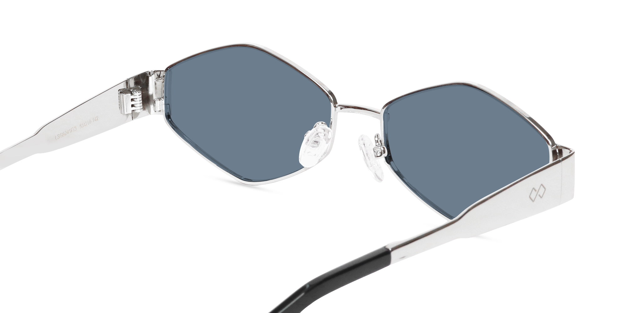 Silver Metal Geometric Full Rim Sunglasses-5