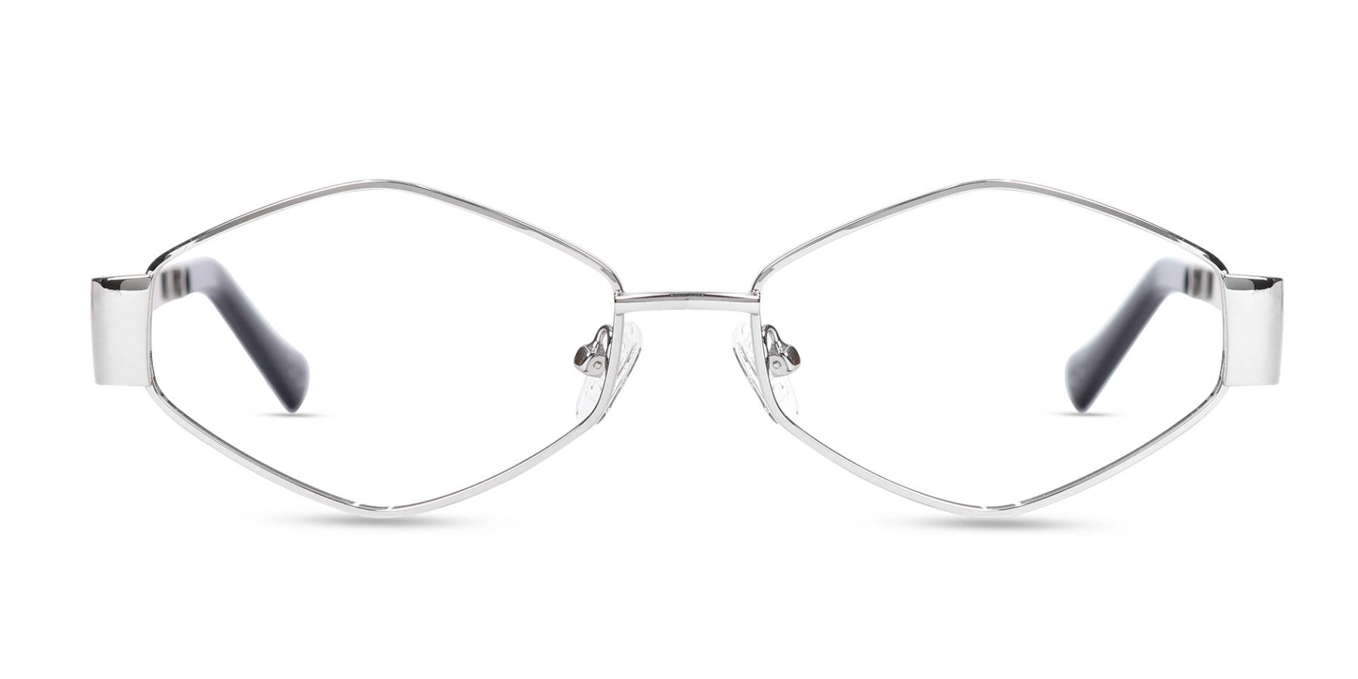 Eye-Catching Silver Geometric Glasses-1