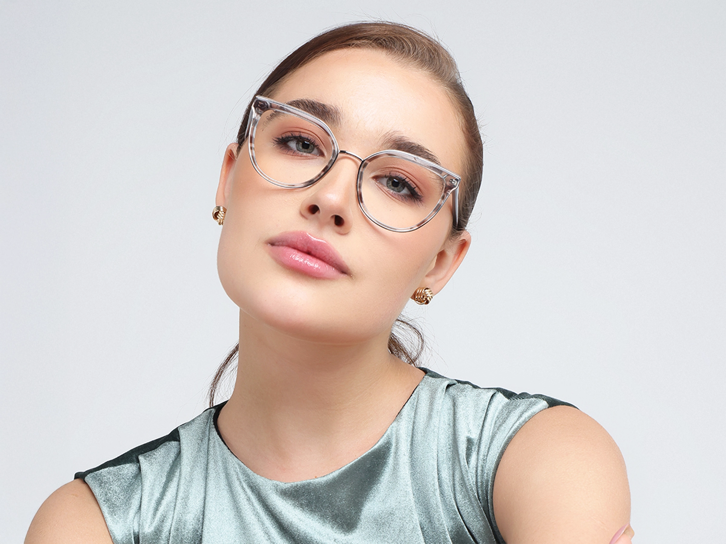 Silver Cat Eye Glasses