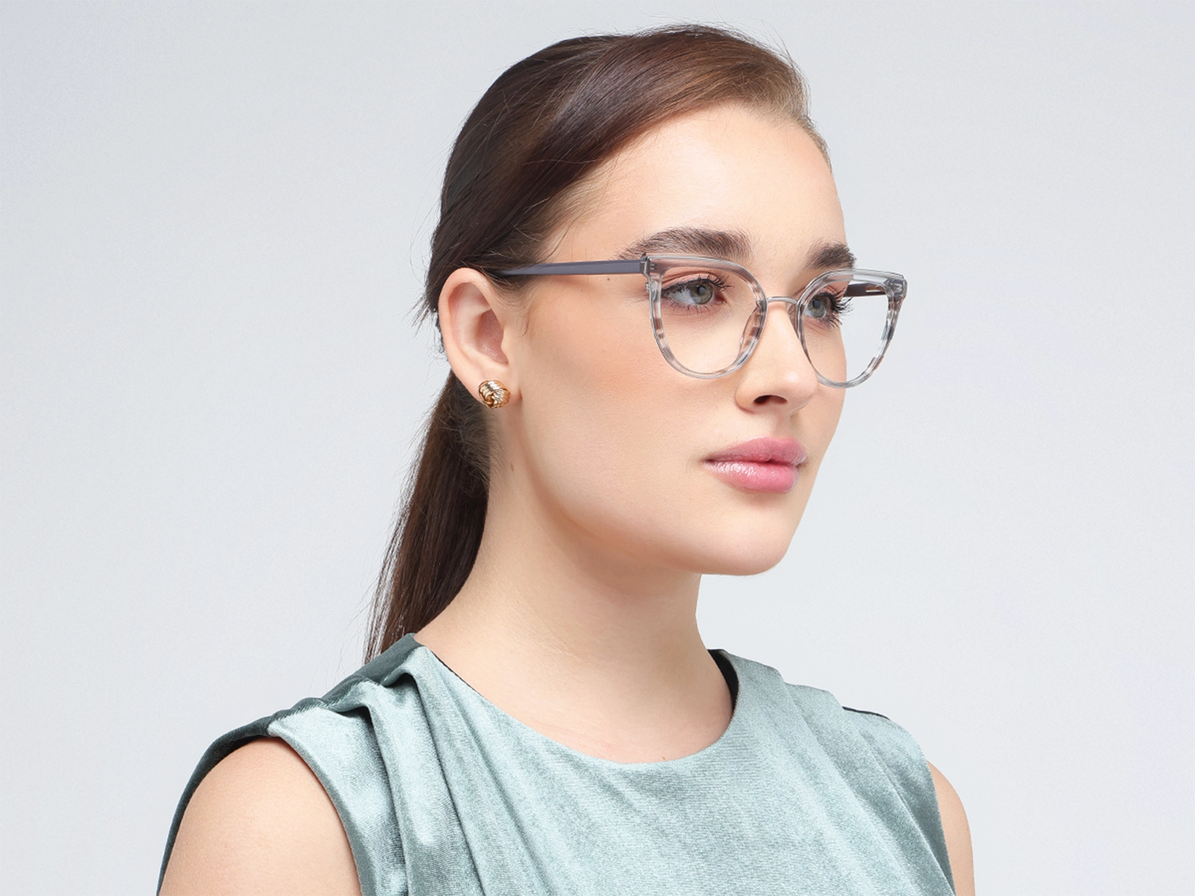 Silver Cat Eye Glasses