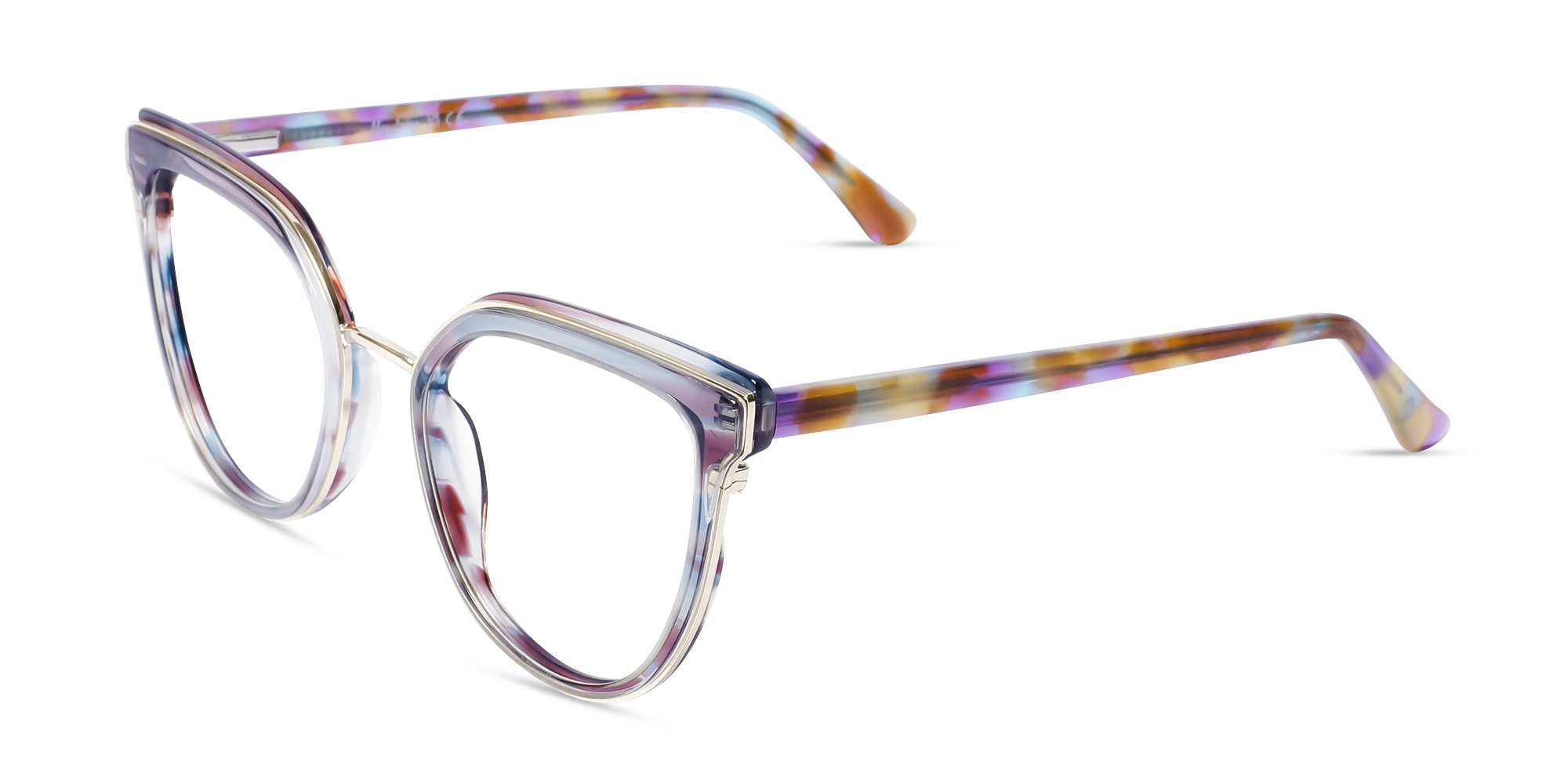 Silver & Crystal Prism Cat Eye Glasses Silver & Crystal Prism Cat Eye Glasses