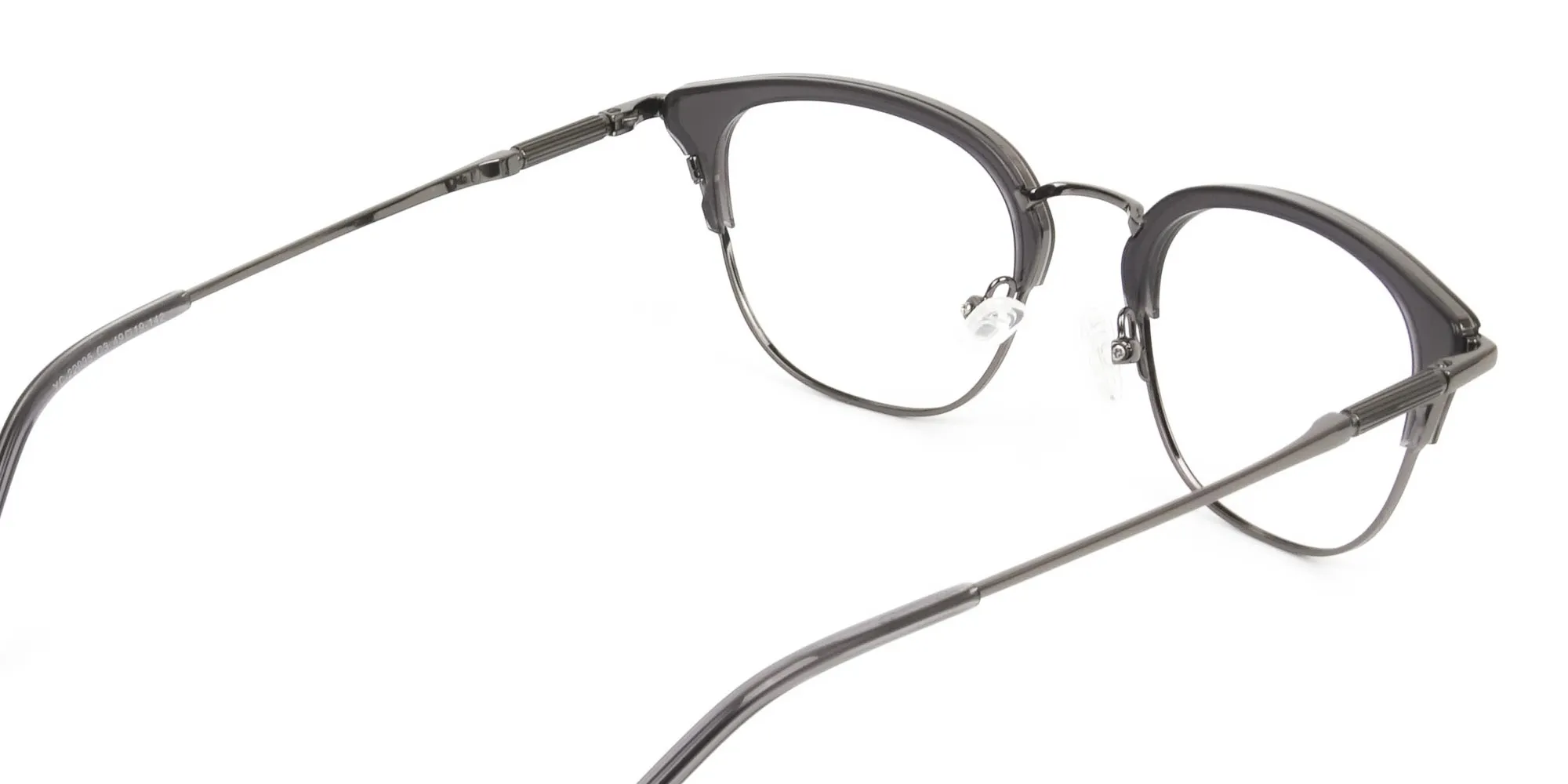 Square & Browline Gunmetal Silver Grey Translucent glasses - 2
