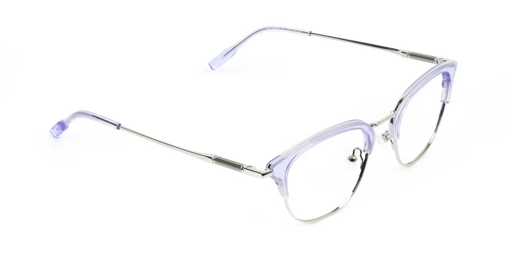 Silver & Crystal Periwinkle Purple Glasses - 2