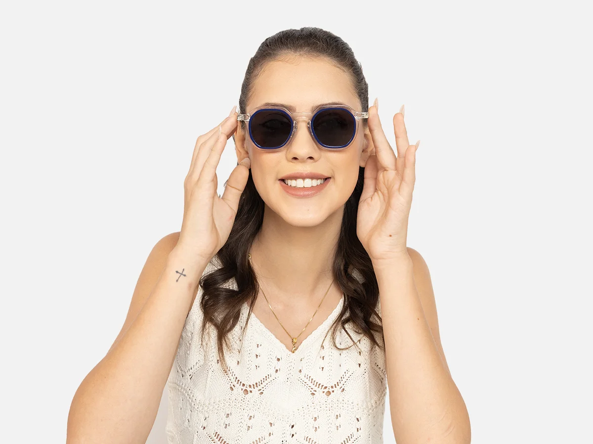 Transparent Blue Sunglasses-55