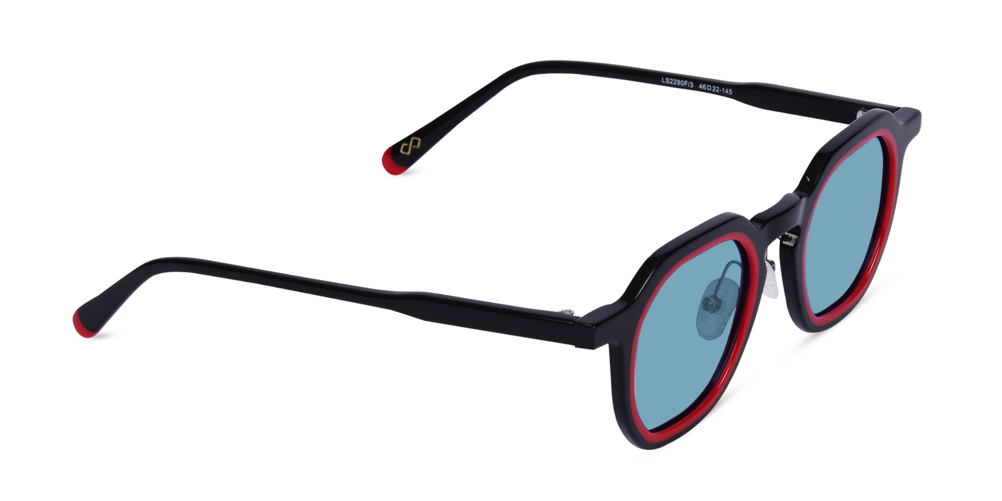 Black Geometric Frame Sunglasses-2