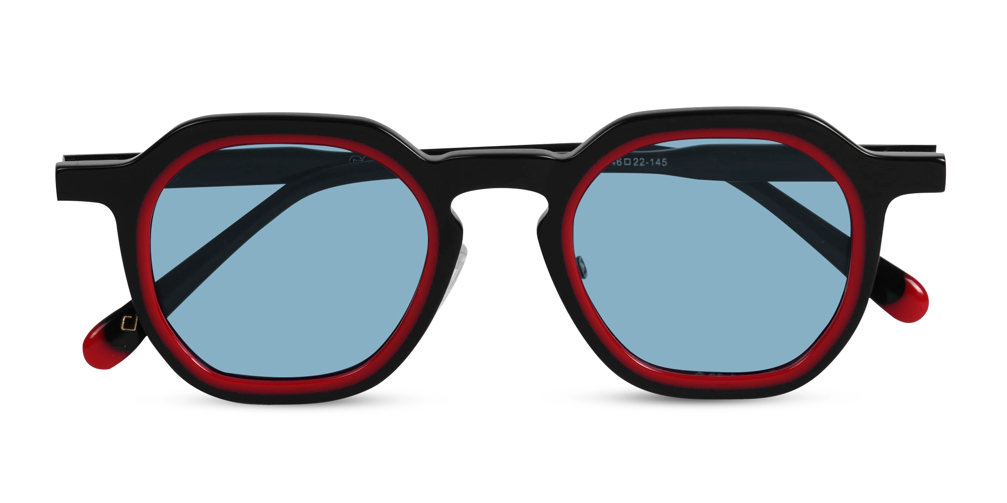 Black Geometric Frame Sunglasses-6
