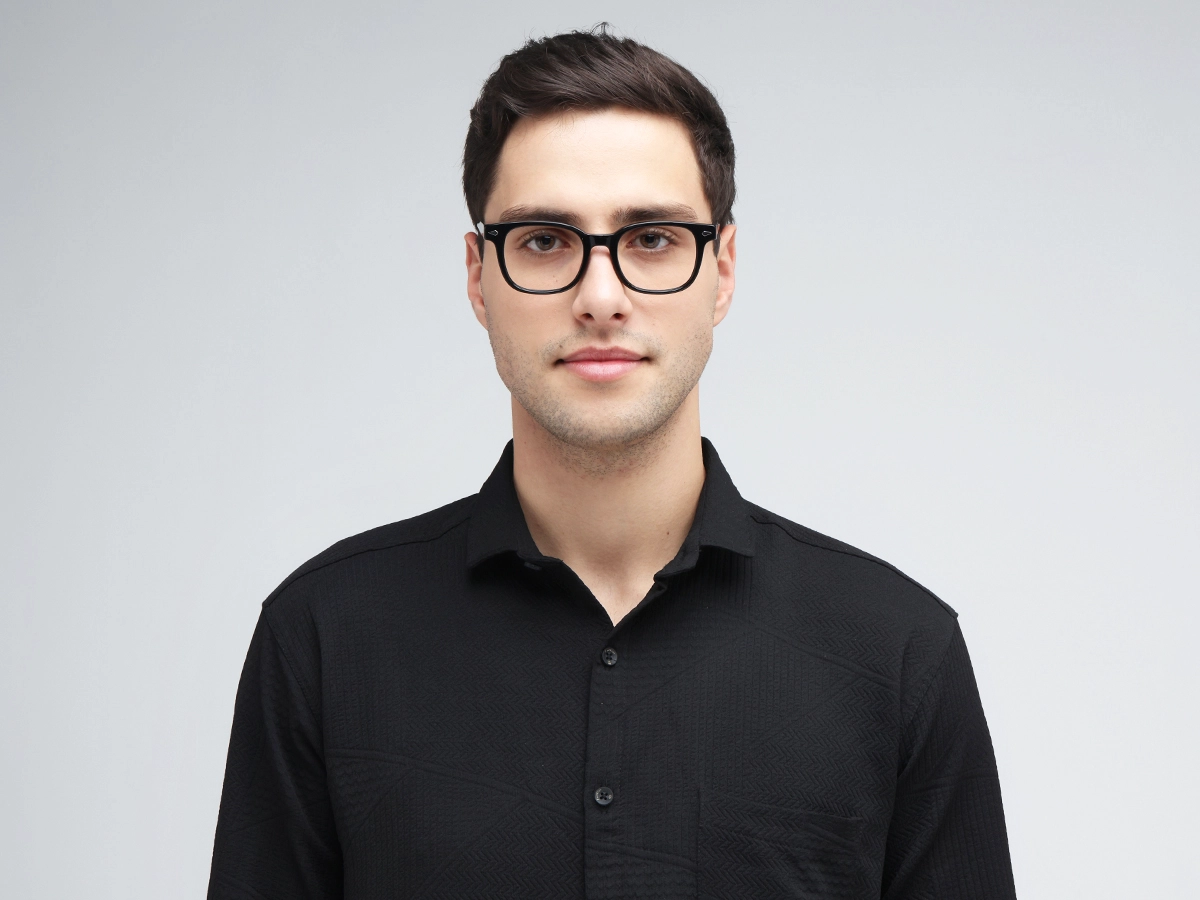 Black Rectangle Unisex Sunglasses-41