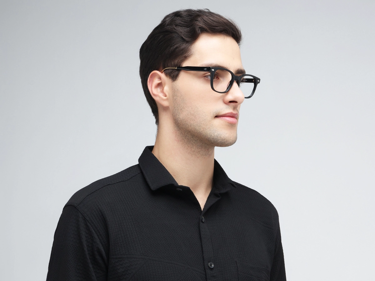 Black Rectangle Unisex Sunglasses-43