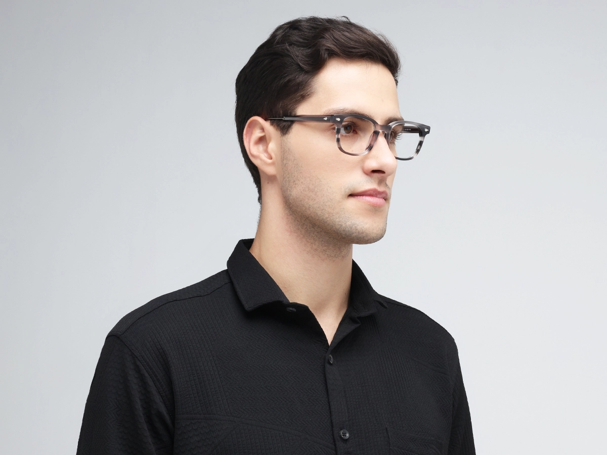 Grey Marble Rectangle Sunglasses-43