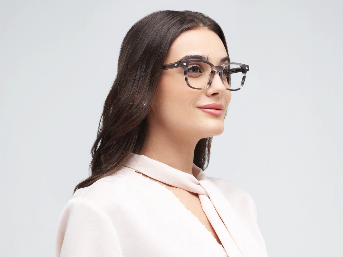 Grey Marble Rectangle Sunglasses-52