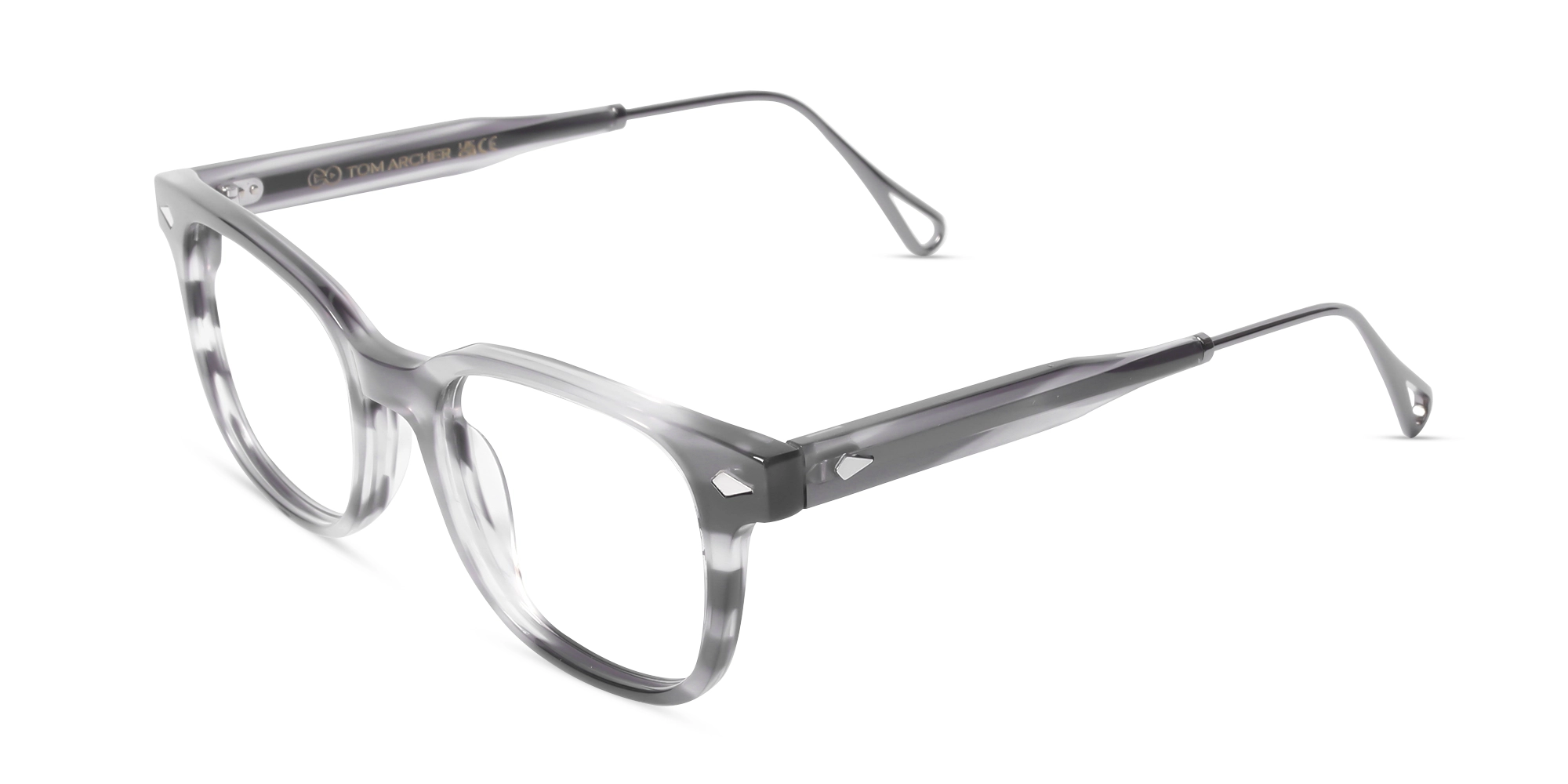 WALKDEN 2 - Grey Marble Rectangle Glasses | Specscart