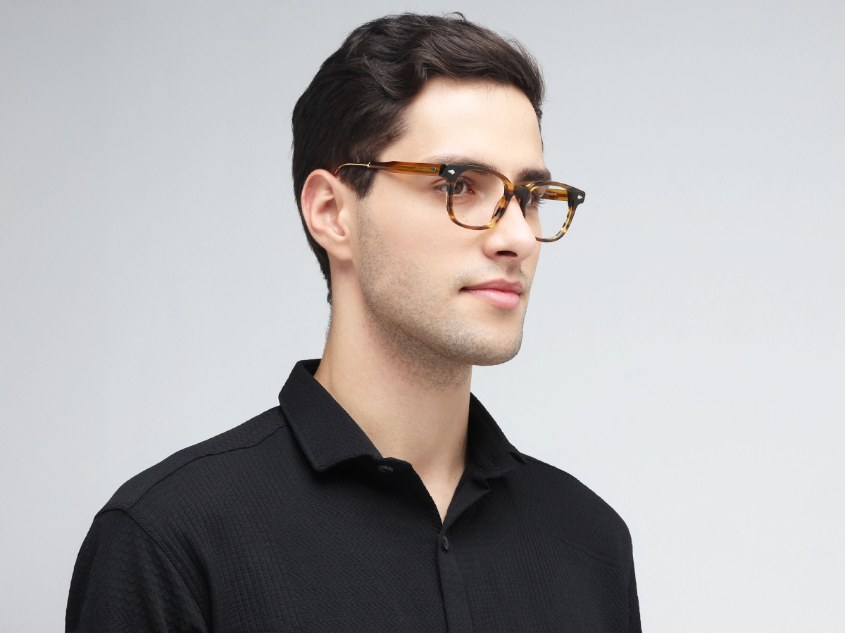 Water Gold Marble Rectangle Sunglasses -42