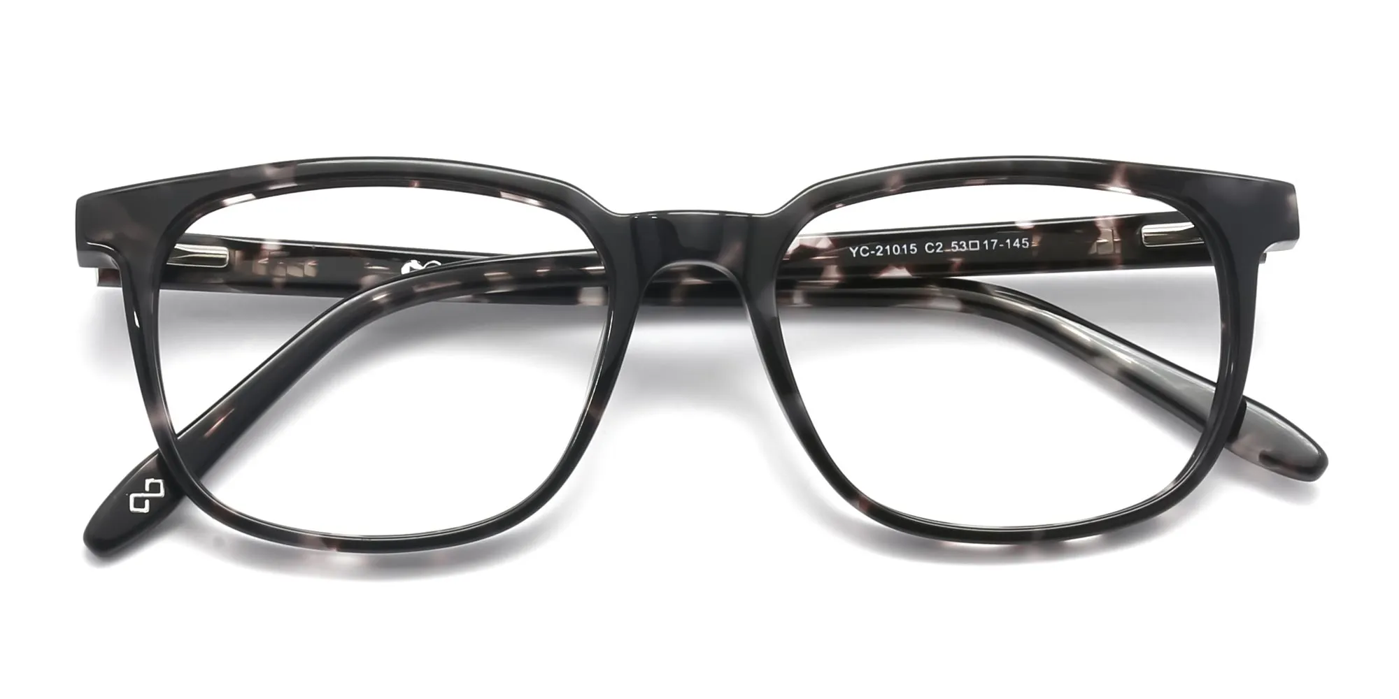 Dark Tortoise Rectangular Glasses Acetate Unisex-2