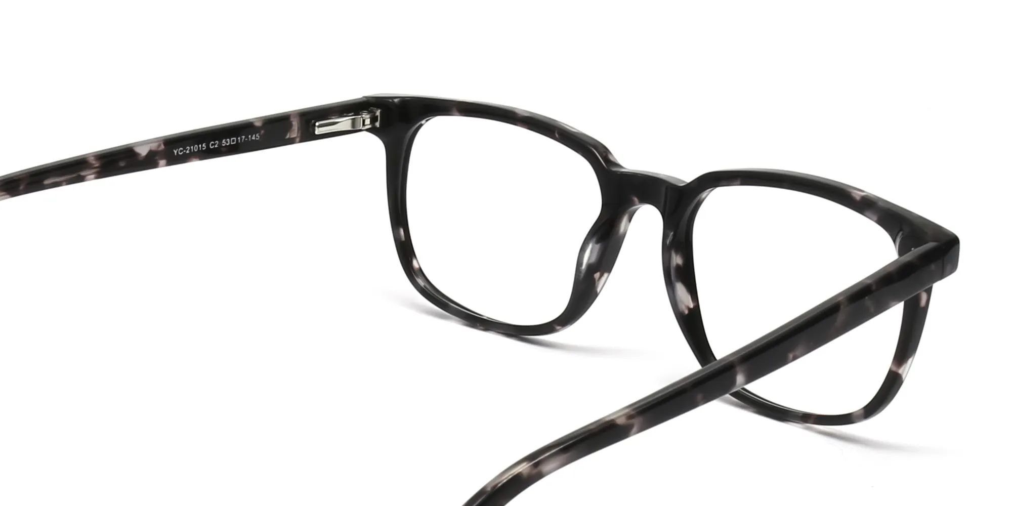 Dark Tortoise Rectangular Glasses Acetate Unisex-2