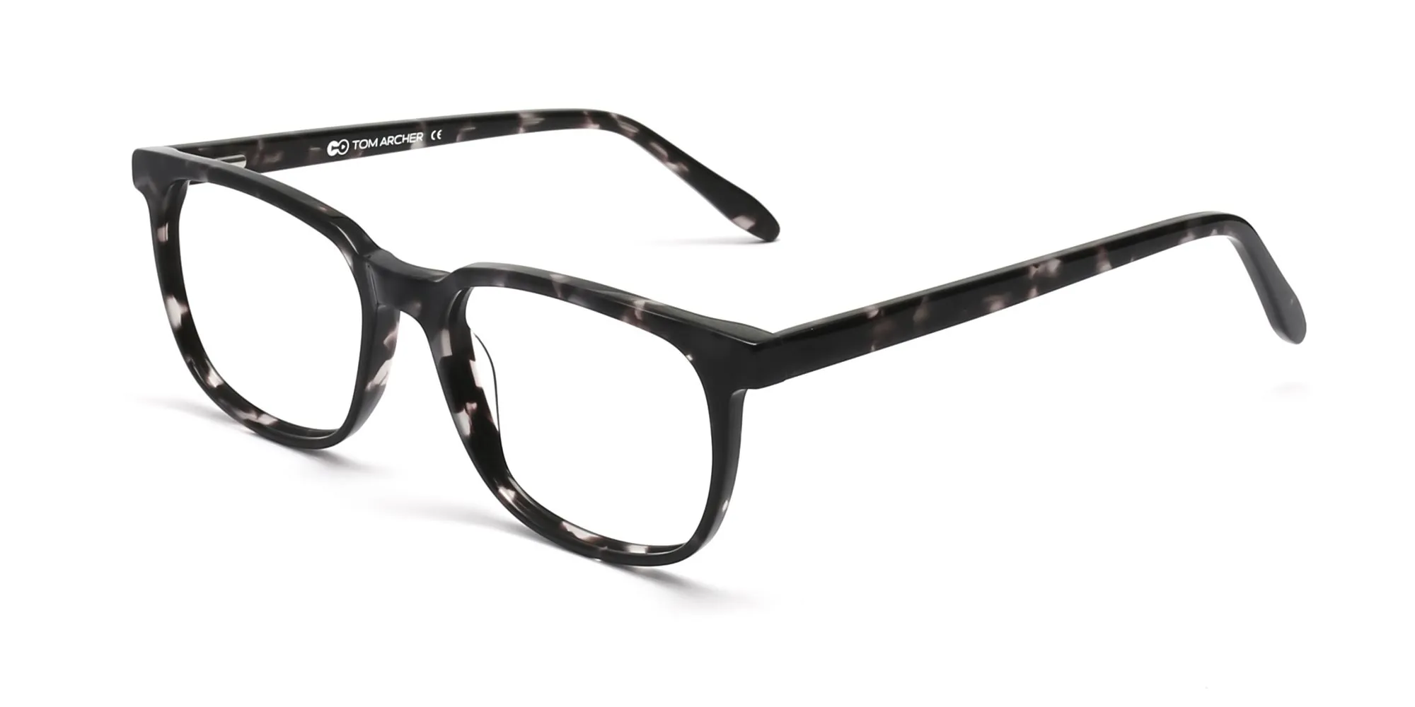 Dark Tortoise Rectangular Glasses Acetate Unisex-2