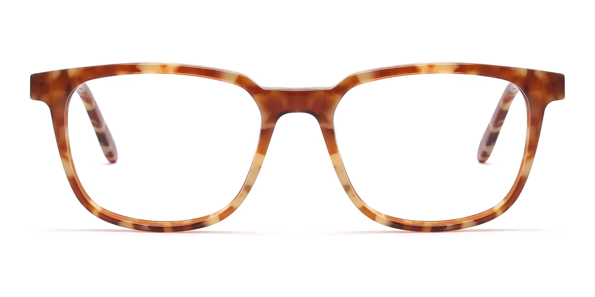 Caramel Tortoise Rectangular Glasses Unisex-2