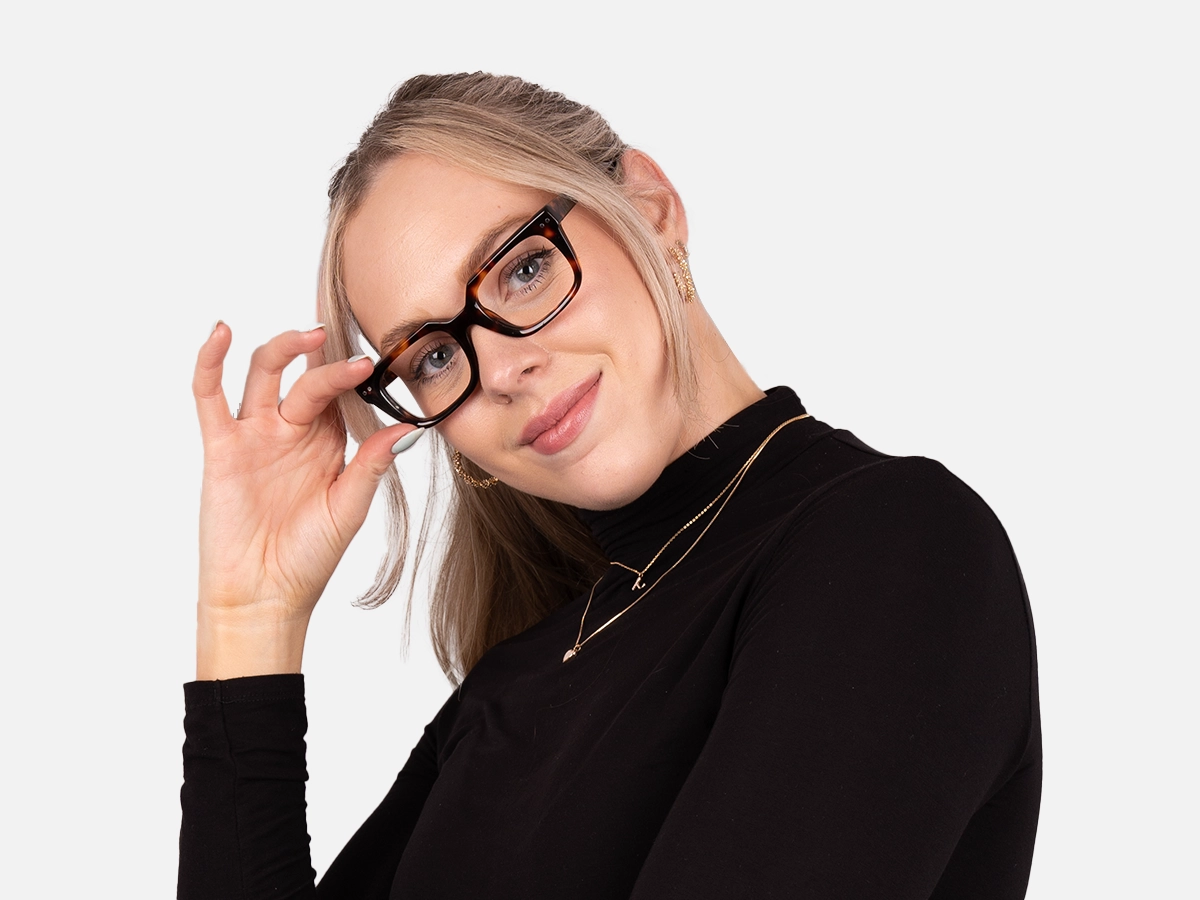 Square Tortoise Shell Eyeglasses-55