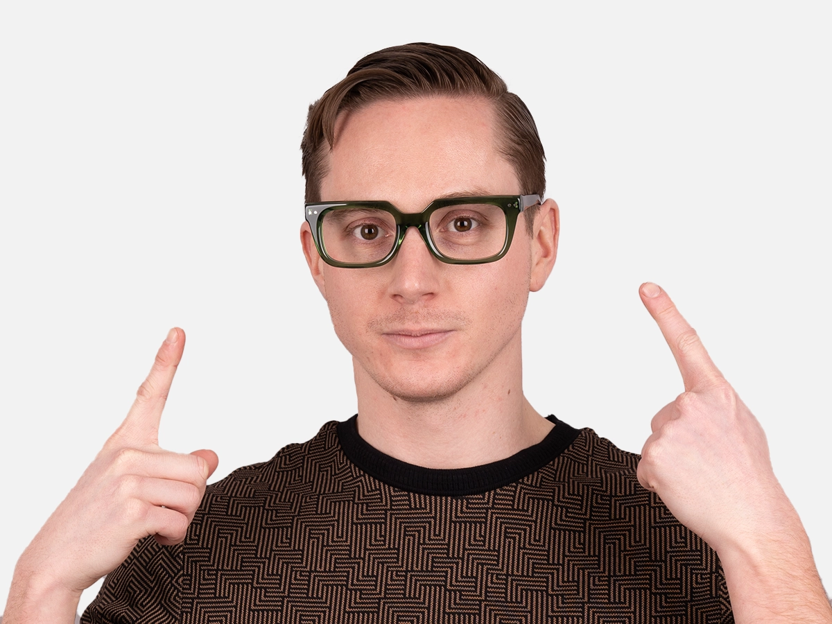 Green Square Glasses Frames-43
