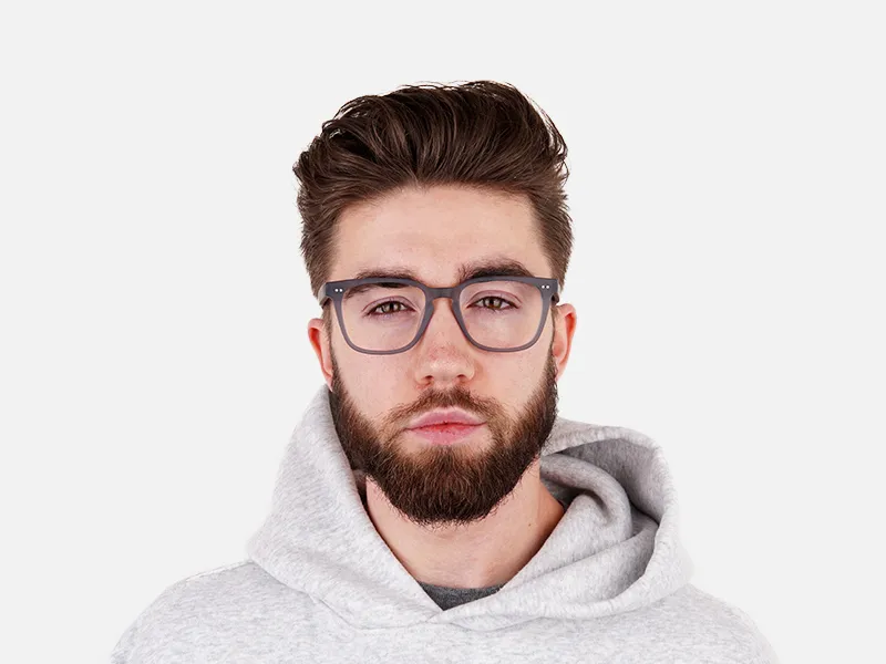 matte grey full rim square glasses frames-2