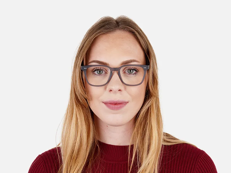 matte grey full rim square glasses frames-2