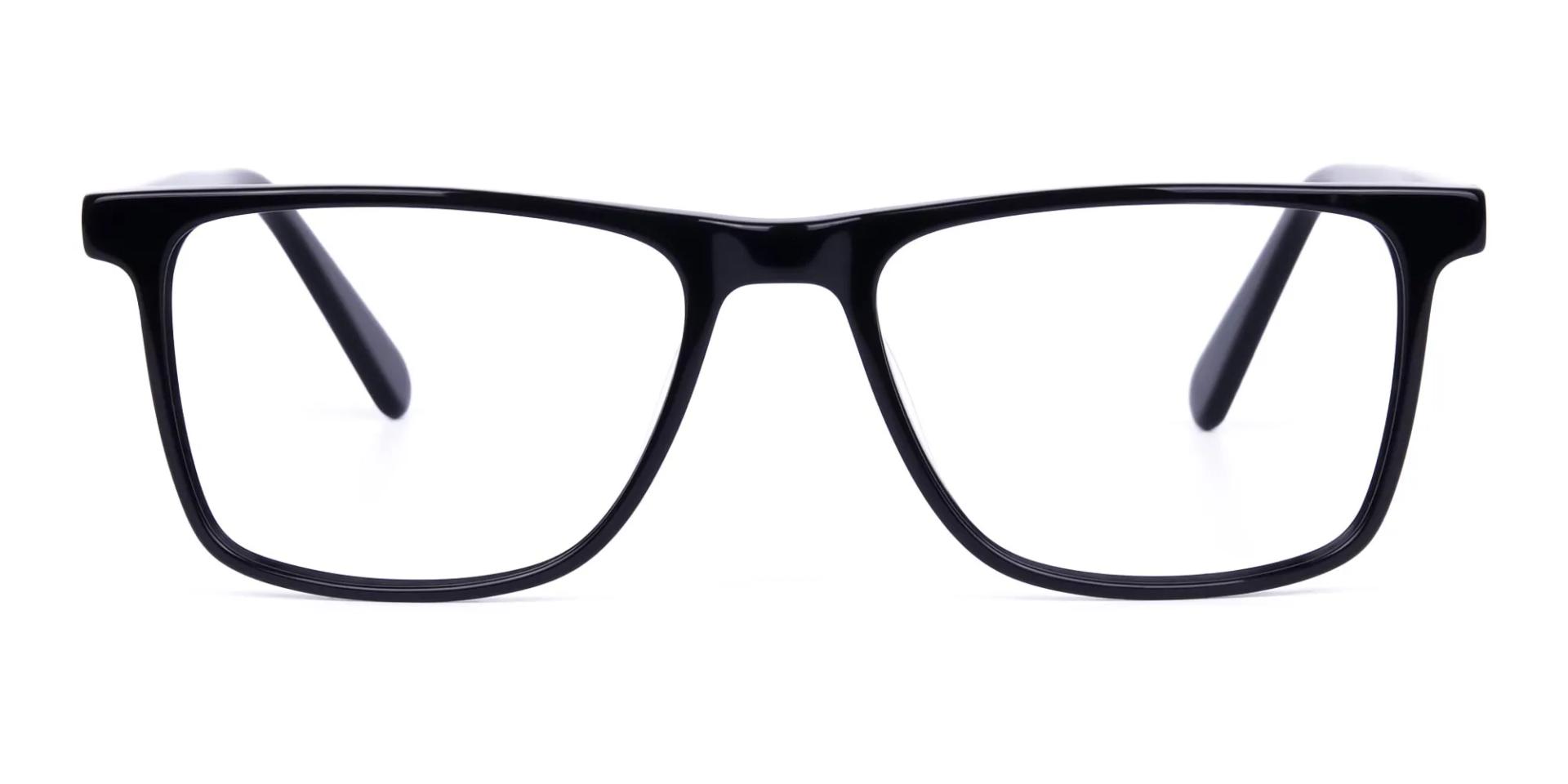 A97036F/5 - Classic Black Rimmed Rectangular Glasses