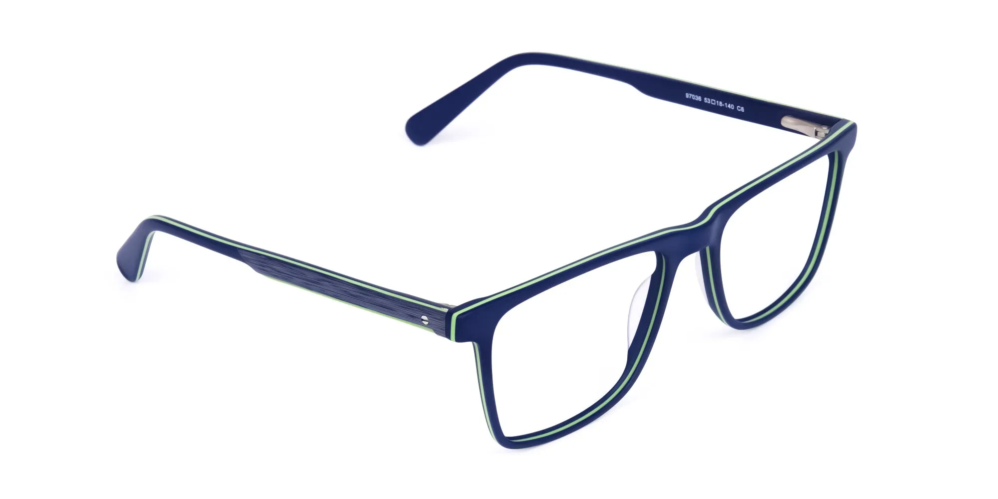 Blue Green Rimmed Rectangular Glasses-2