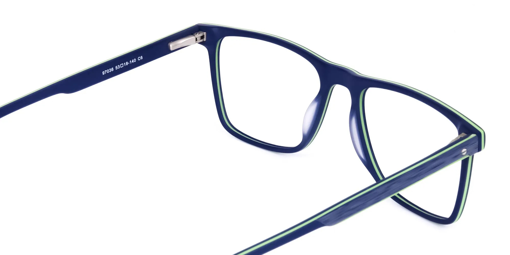 Blue Green Rimmed Rectangular Glasses-2