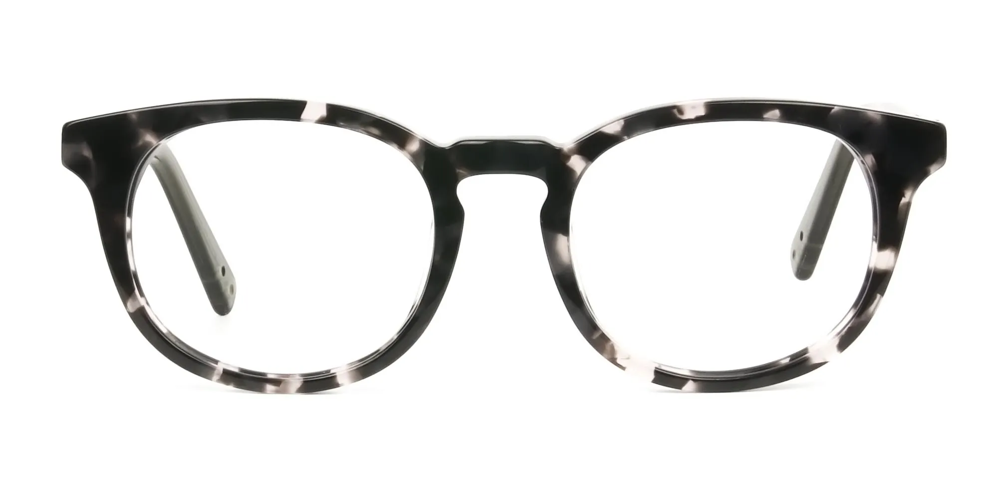 A22030F/3 - Marble Grey & Translucent Olive Green Round Glasses