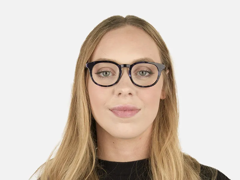 Round Ocean Blue Tortoise Handmade Acetate glasses - 2