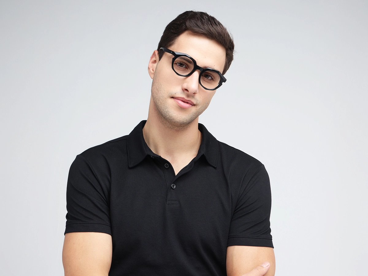 Black Round Oval Glasses 41